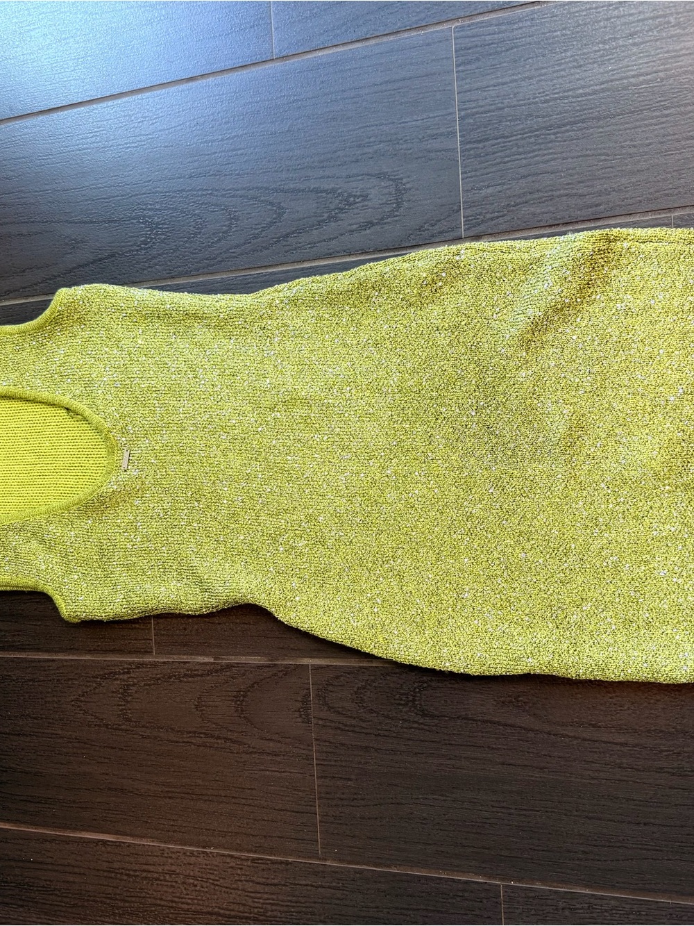 Sleeveless Glitter Bodycon Mini Dress in Light Olive - Picture 12 of 14
